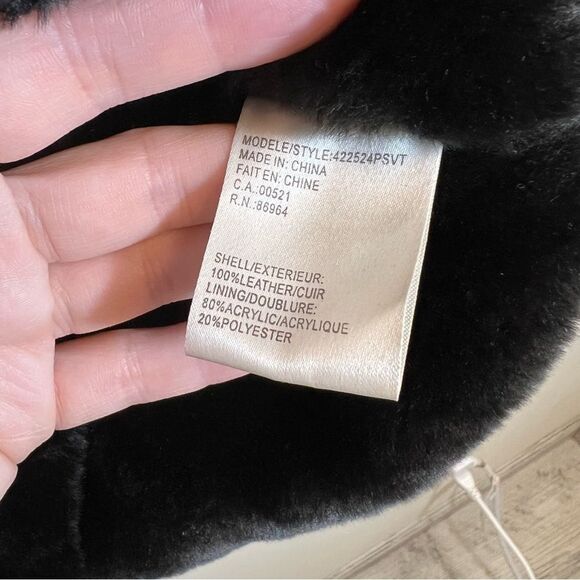 ✨ D’Carlo Women’s Suede Leather Fur Black Zip Up Vest Medium - Picture 6 of 11